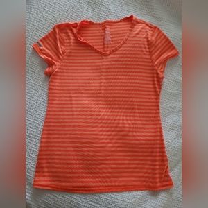 Orange Danskin stripe dry wick shirt
